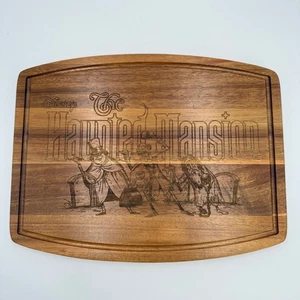 Disney Haunted Mansion Acacia Wood Cutting Board Hitchhiking Ghosts Reversible - Picture 1 of 9