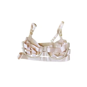 Victoria’s Secret Luxe Lingerie Balconet Strappy Banded Caged Bra 34B NWOT - Picture 1 of 8