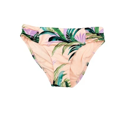 Bikini Seafolly melocotón púrpura verde Las Palmas parte inferior de natación lados acanalados talla 6 EE. UU. Foto 1 de 4