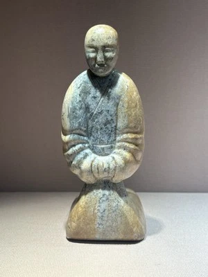 China old Han Dy Green jade Carved Standing Dancing Woman Figure Statue Ornament - Image 1 of 4