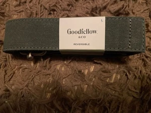 ROBE/CEINTURE DÉCONTRACTÉE HOMME TAILLE L RÉVERSIBLE CUIR DAIM GRIS - Photo 1/3