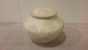 Handmade Studio Art Pottery  Signed Lidded Ginger Cookie Jar Floral/Pink  EUC - Picture 1 of 8