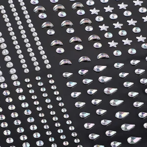 Glitzer Gesicht, 490 Stück Glitzersteine Selbstklebend, Verschiedene Formen Stra - Bild 1 von 7