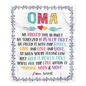 Personalized Oma Blanket From Grandkids Mothers Day Birthday Custom Blanket - Picture 1 of 4
