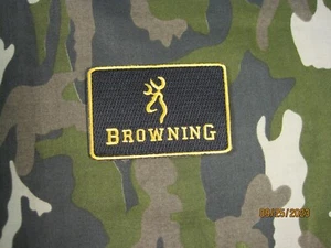 BROWNING FIREARMS VEST PATCH 3 X 2 in NEW SIZE! IRON ON BACKING LOOK AND BUY! - Picture 1 of 16