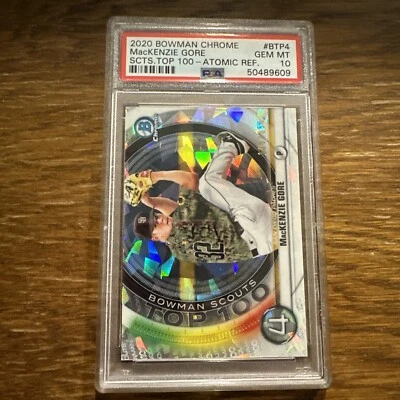 2020 Bowman Chrome Mackenzie Gore Scouts Top 100 Atomic Refract /150 PSA 10 BTP4 - Image 1 of 4