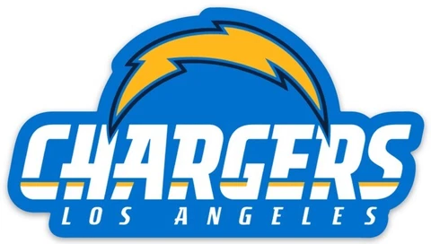 Los Angeles Chargers Logo Name Type & Rising Bolt Die-Cut MAGNET Cover