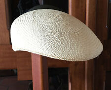 Genuine Panama Hat Montecristi Flat cap "Ivy" natural Men Woman Straw Ecuador