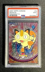 TOPPS CHROME POKEMON #52 MEOWTH 2000 TV PSA 9 MINT G3458 - Picture 1 of 2