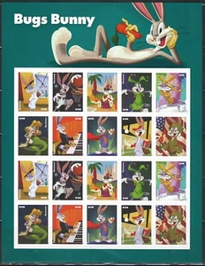 Mint US Bugs Bunny Pane of 20 Forever Stamps Scott# 5503a (MNH) - Picture 1 of 1