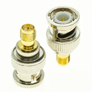 2pcs RF Coaxial RP-SMA Female jack to BNC Male Radio Antenna Adaptor Connector - Picture 1 of 3