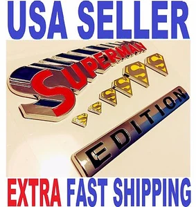 SUPERMAN EDITION emblem car TOOLS TRUCK boat SUV LOGO decal SIGN iPhone 7 6 5 4 - Picture 1 of 9