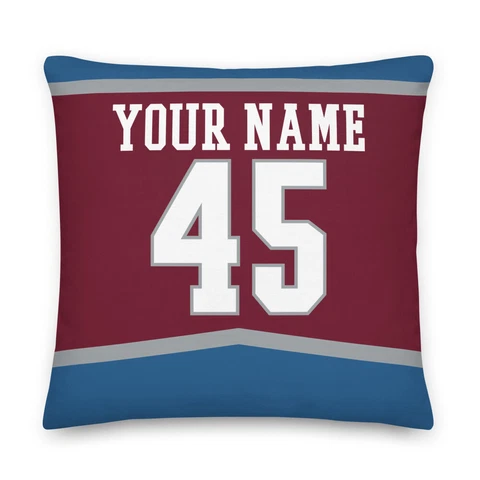 Colorado Avalanche Hockey Team Throw Pillow Personalized Name Insert Included Cover