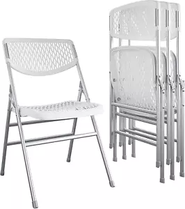 Ultra Comfort Commercial XL Plastic Folding Chair, 300 Lb. Weight Rating, Triple - Picture 1 of 8