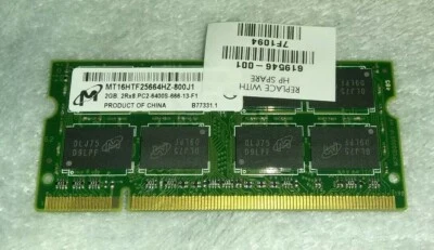 MT16HTF25664HZ-800J1 NEW MICRON 2GB DDR2-800 LAPTOP MEMORY FOR HP G72 - Image 1 of 2