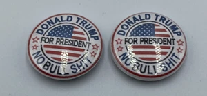 Donald Trump For President No Bullshit Political Pinback Button Lot Of 2 - Picture 1 of 2