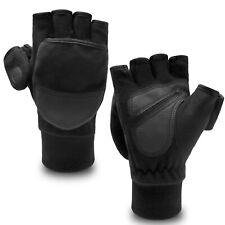 Unisex Winter Warm Convertible Flip Top Gloves Fingerless Thermal Mitten Fleece