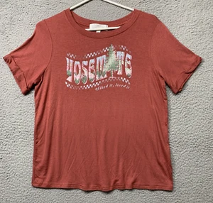 NEW Society & Stitch Yosemite Red Graphic Tee Youth XXL Hiked It Loved It NWT - Picture 1 of 11