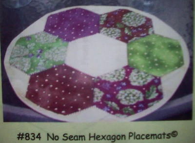 No Seam Hexagon Placemats quilt pattern *S - Image 1 of 3