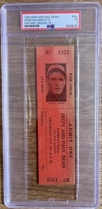 DIZZY DEAN & PAUL EXHIBITION GAME 1935 FULL TICKET 10/19 BARNSTORMING POP2 PSA 3 - Picture 1 of 9