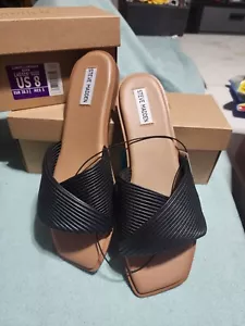 Steve Madden Limitt Ladies Slide Sandals US Size 10 Black & White - Picture 1 of 6