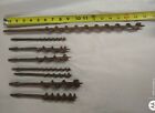 Vintage Wood hand Auger Brace Drill Bits Tools Lot of 8