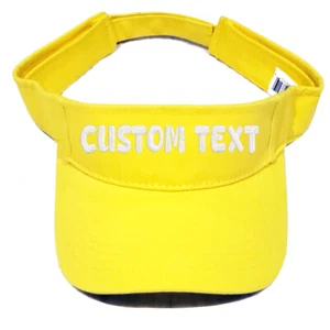 Custom embroidered sun visor cap, personalized embroidered visor hat (yellow) - Picture 1 of 9
