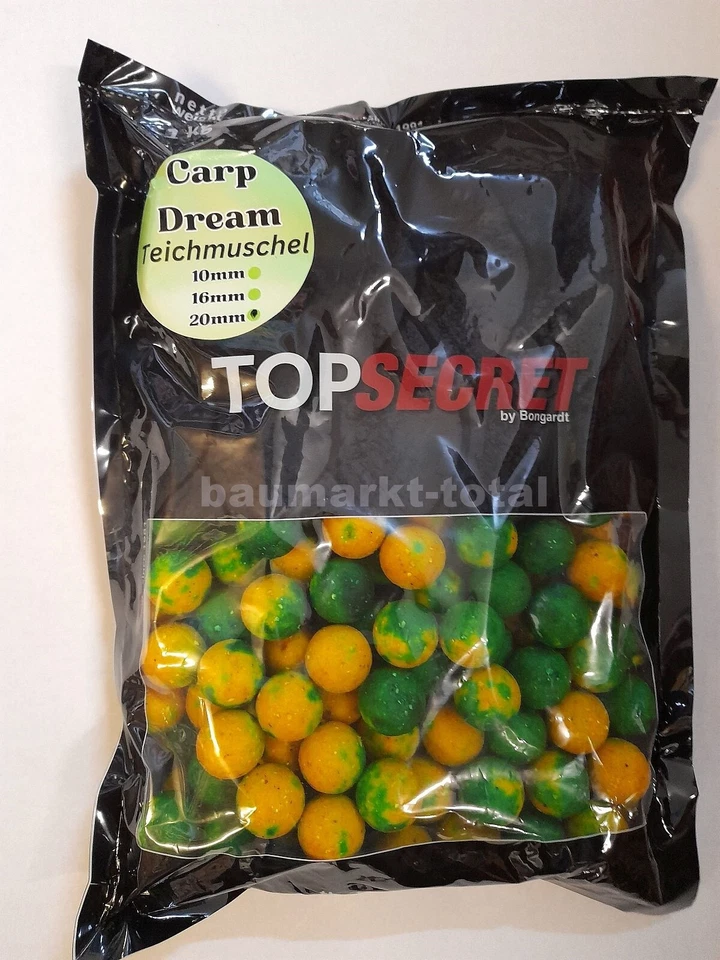 Top Secret Carp Dream Boilie Teichmuschel 1kg 20mm Karpfenboilie Karpfenköder - Bild 1 von 1