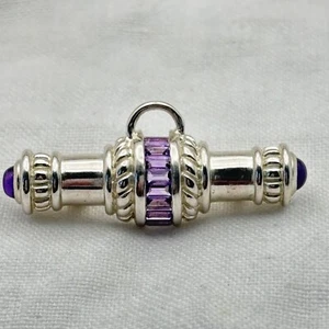 Broche prendedor colgante de amatista de plata de ley - Imagen 1 de 9