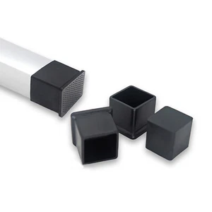 PVC Black Blanking End Caps Tube Pipe Inserts Plug Bung Square/Rectangle Cap - Picture 1 of 7