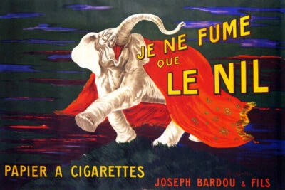 JE NE FUME QUE LE NIL ELEPHANT CIGARETTES FRENCH CAPPIELLO VINTAGE POSTER REPRO - Image 1 of 3