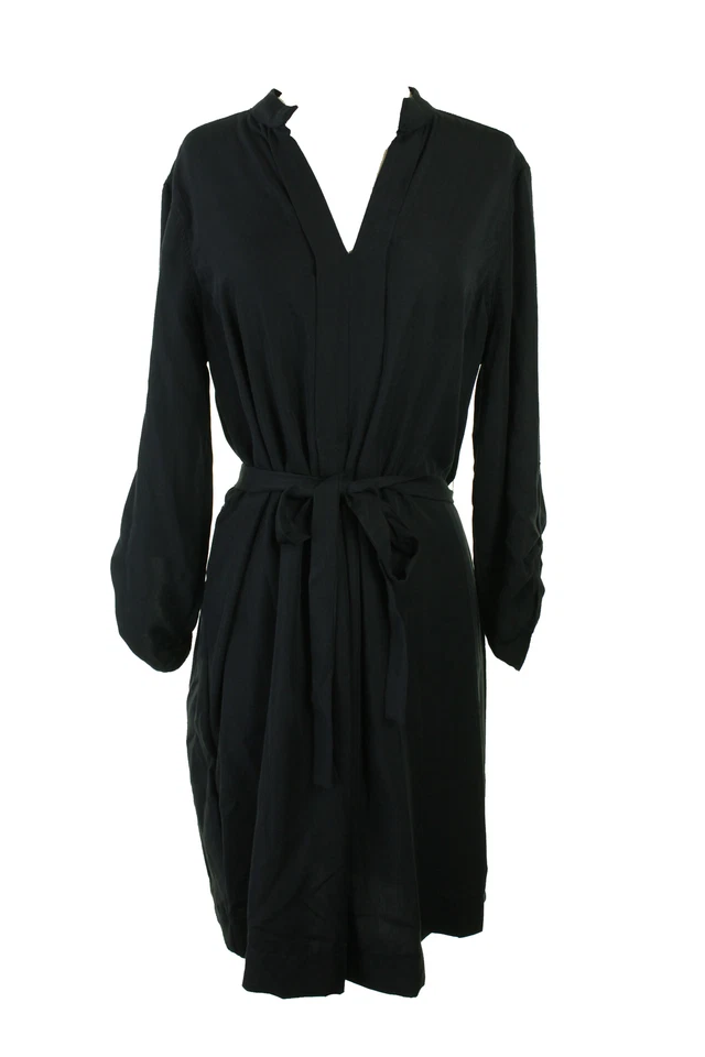 Studio M Black Roll-Tab-Sleeve Shirtdress XS - Image 1 of 4