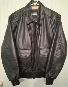  Black Leather Flyers Jacket Size Large - Picture 1 of 7