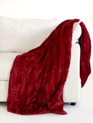 Minky Couture  Monster 60x72 Sorbet  Shiny Ornament, Red Christmas Blanket New - Image 1 of 4