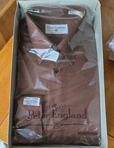 PETER ENGLAND Men's UK Size M 15.5 collar, Brown Shirt, Unworn & Sealed, box - Picture 1 of 4