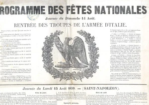Affiche rarissime contenant le détail des Fêtes parisiennes 1859 - Picture 1 of 4