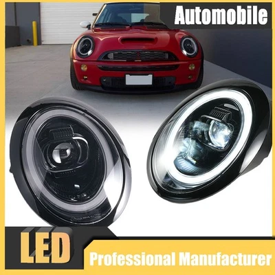Conjunto de par de faros proyectores LED para BMW Mini Cooper R50 R52 R53 2001-2007 Foto 1 de 4
