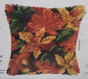 Vervaco bunte Herbstblätter Riegel Haken Kissen Top Kit 16" x 16" Kissen - Bild 1 von 4