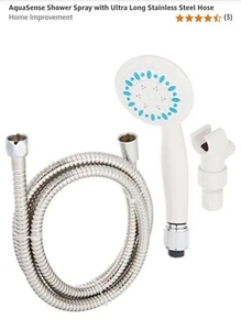 AquaSense Spray de Ducha Portátil 3 Ajustes Blanco Ultra Largo Manguera Inoxidable Nuevo - Imagen 1 de 1