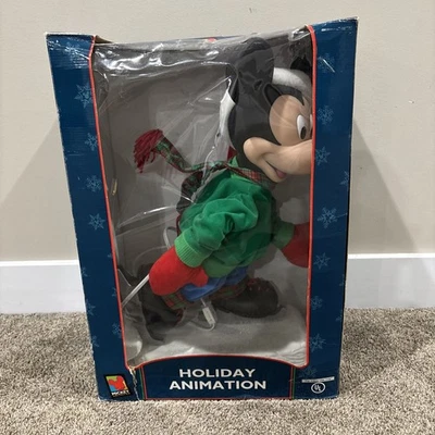 Mickey Unlimited Santa’s Best 22" Ice Skating Mickey Mouse Animated 1998 - Image 1 of 2