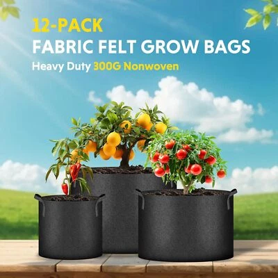 5-24Pack Garden Grow Bag/Rooty Bag Heavy Duty Non-Woven Plant Fabric Pot Contain - Image 1 of 4