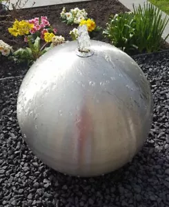 Kugelbrunnen 60 cm Edelstahl matt gebürstet incl. LED Komplettset Brunnenkugel - Bild 1 von 4