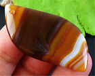 Perle pendentif feuille d'agate JT69926 51 x 25 x 6 mm marron/blanc