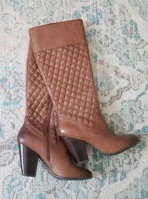 TALLA 9 Sole Society Botas de Cuero Marrón Acolchadas Usadas en Excelente Condición, "Bryan" Foto 1 de 4