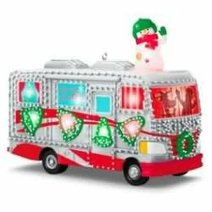 Hallmark Andenken CRAZY CHRISTMAS CAMPER 2016 Ornament MAGIC CORD Licht & Sound - Bild 1 von 1