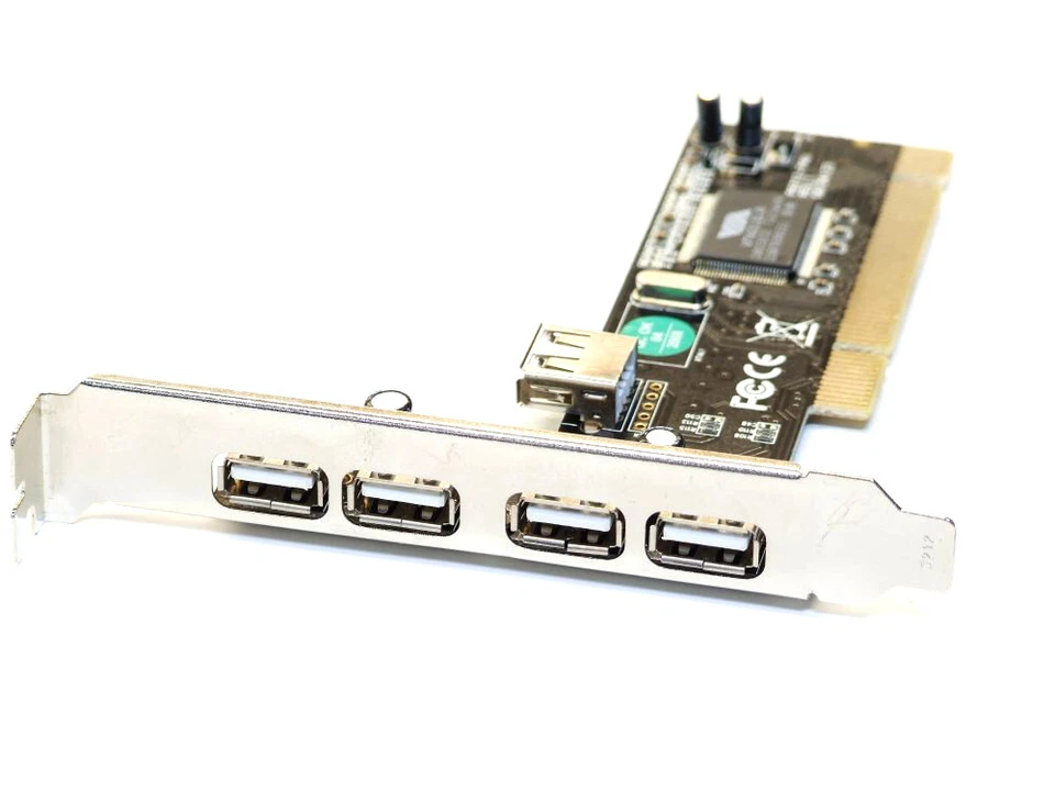 Via 4+1 Port USB2.0 PCI PC Host Controller Card Interface Card VT6212L - Image 1 of 1
