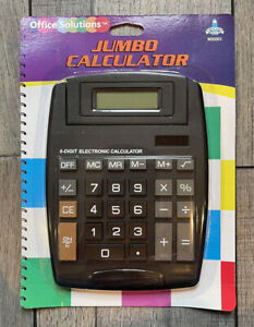 Jumbo Calculator 8-Digit Display, Solar-powered, Swivels 0-45 degrees 7” X 5”