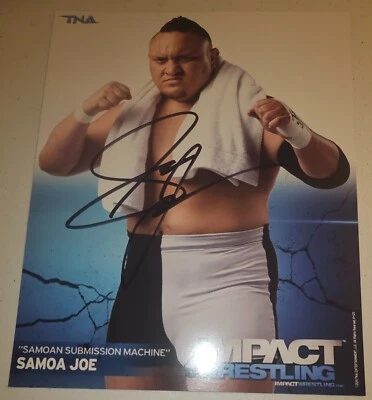 签名亲笔签名 TNA 摔跤萨摩亚乔宣传照片冲击 WWE WWF NWA — 第 1/3 张图片