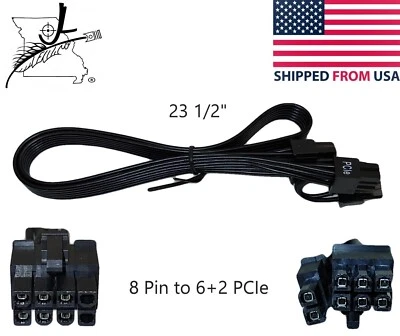 Corsair CP-8920130 PCIe Cable 8 Pin to 6+2 End GPU Video Card Ribbon ATX Type 3 - Image 1 of 4