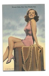 Vintage 1939 NY Worlds Fair POSTCARD Billy Roses Aquacade ELEANOR HOLM swimsuit - Picture 1 of 2